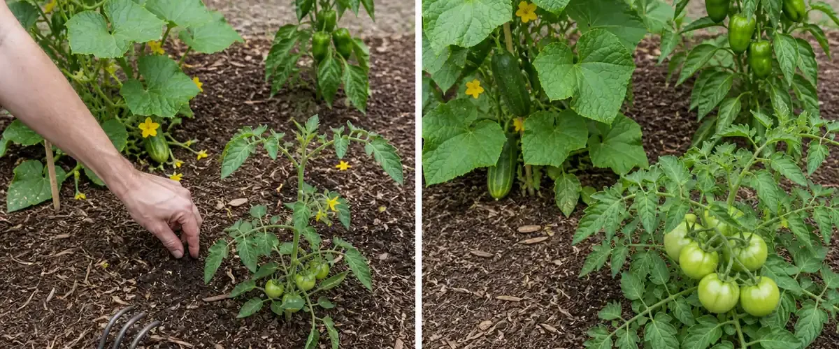 Stressed July vegetables before a stronger late-summer fruit harvest afterward