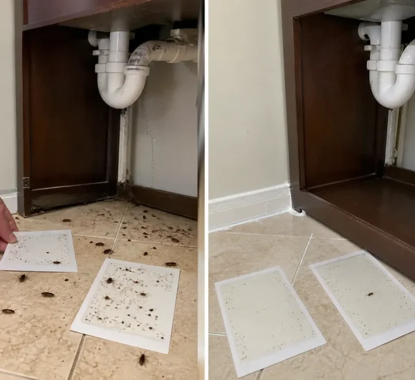 Bathroom cockroach route before sharply lower monitor counts afterward